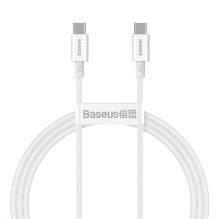 Premium Superior Series Fast Charging Data Cable Type-C to Type-C 100W - White