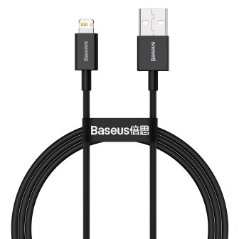 Premium Superior Series Fast Charging Data Cable USB to Lightning 2.4A - Black
