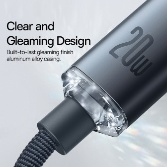 CW-FXP Premium Crystal Shine Series Fast Charging Data Cable Type-C to Lightning