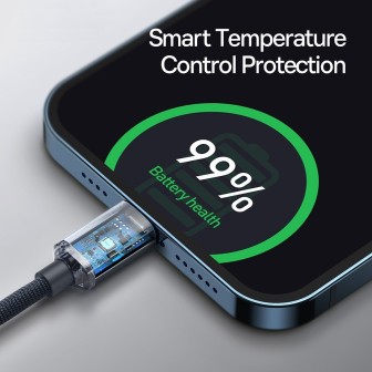 CW-FXP Premium Crystal Shine Series Fast Charging Data Cable Type-C to Lightning
