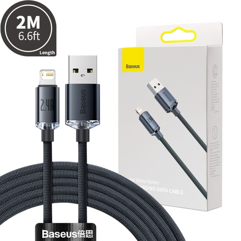 CW-FXP Premium Crystal Shine Series Fast Charging Data Cable USB to Lightning