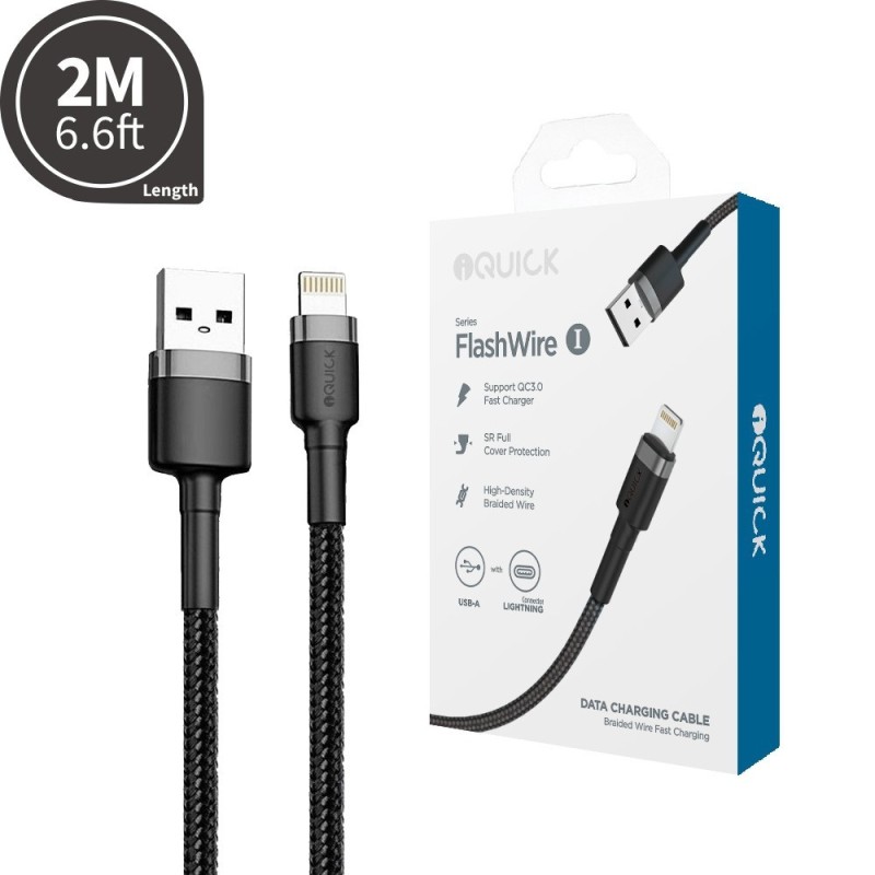 Premium Braided Lightning to USB-A Fast Charging Cable 2M | Australia