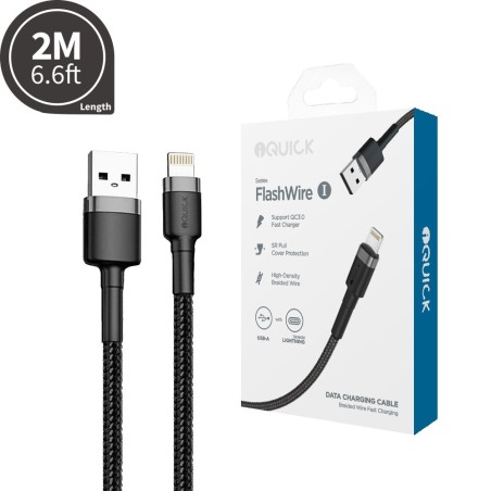 Premium Braided Lightning to USB-A Fast Charging Cable 2M | Australia