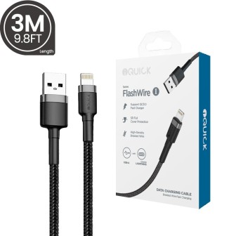 Premium Braided Lightning to USB-A Fast Charging Cable 3M | Australia
