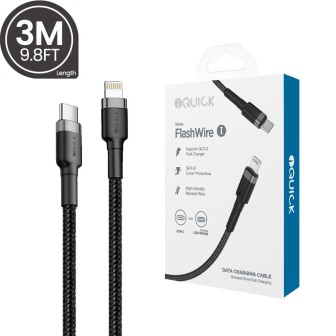 Premium Braided USB-C to Lightning Fast Charging Cable 3M | Australia