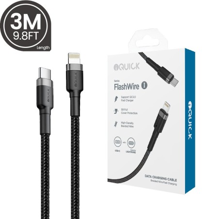 Premium Braided USB-C to Lightning Fast Charging Cable 3M | Australia