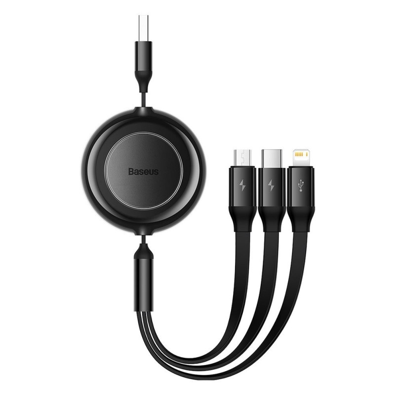 Premium Bright Mirror 2 Series Retractable 3-in-1 Fast Charging Data Cable USB