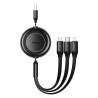 Premium Bright Mirror 2 Series Retractable 3-in-1 Fast Charging Data Cable USB