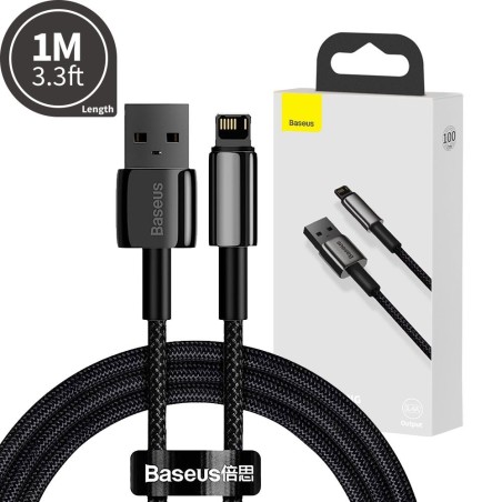 Premium Tungsten Gold Fast Charging Data Cable USB to Lightning 2.4A
