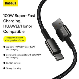 Premium Tungsten Gold Fast Charging Data Cable USB to Type-C 100W