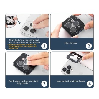 iPhone 15 Pro / 15 Pro Max HD Clear Camera Lens Protector - Graphite