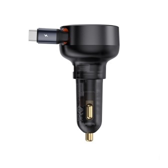Premium Enjoyment Pro Car Charger U+Retractable Type-C Cable