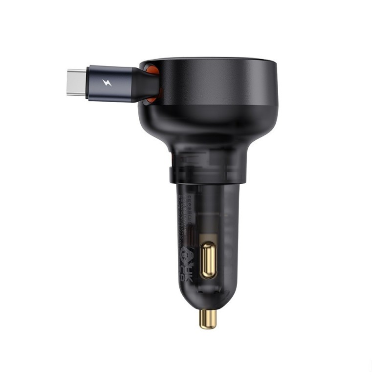 Premium Enjoyment Pro Car Charger U+Retractable Type-C Cable