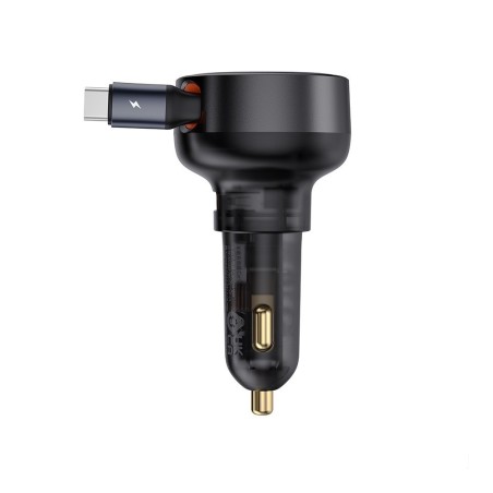 Premium Enjoyment Pro Car Charger U+Retractable Type-C Cable