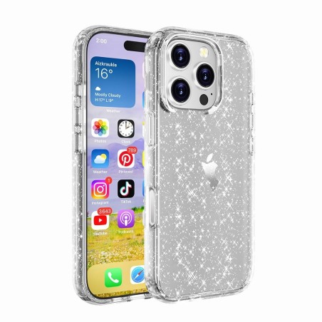 iPhone 16 Plus Slim Shockproof Clear Case Cover - Shiny Clear