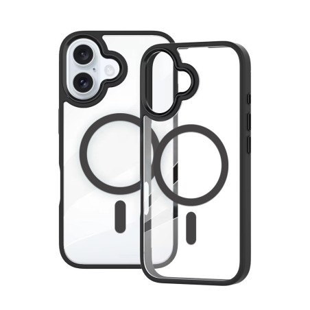 iPhone 16 Plus Clear with Metal Camera Frame Case Cover - Pink