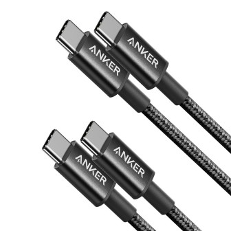 iPhone 15 16 17 USB-C to USB-C Cable 60W Braided 3.3ft 2-Pack - Black