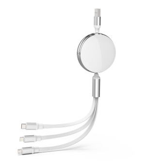 Premium 3 in 1 Retractable Fast Charge & Data Sync Cable IQTC2301