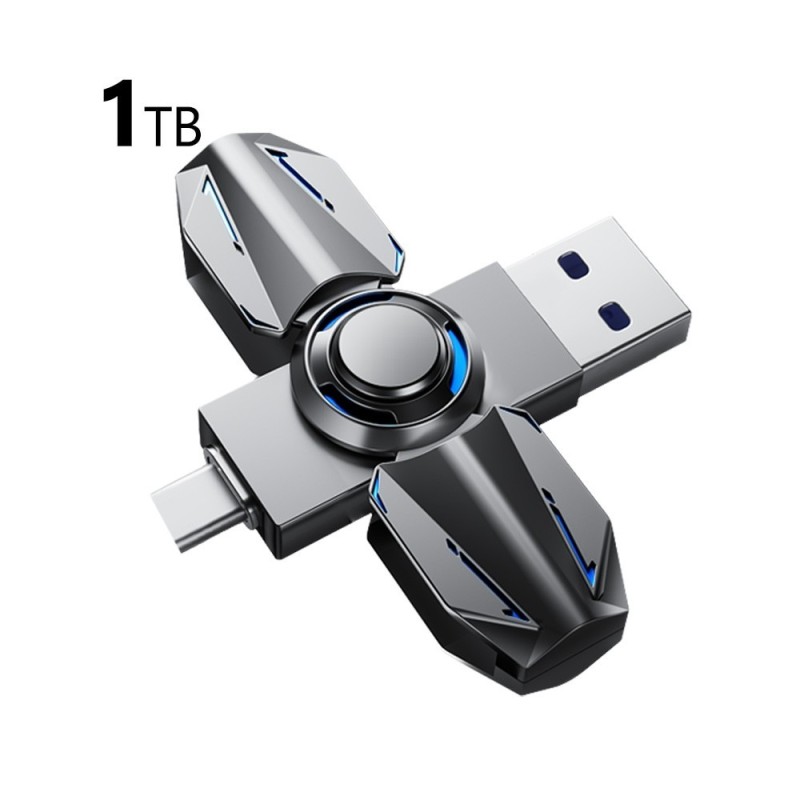 Premium 1TB 360° Funny Gyroscope Pendrive 550MB/s USB 3.2 Type-C Flash Drive