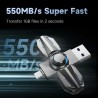 Premium 512GB 360° Funny Gyroscope Pendrive 550MB/s USB 3.2 Type-C Flash Drive