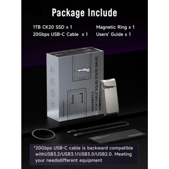 Premium CK20 512GB Magnetic External SSD