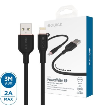 Premium PowerWire 1 Series TPE Charging Data Cable USB to Lightning 3m