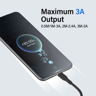 Premium PowerWire 1 Series TPE Charging Data Cable USB to Type-C 2m - Black