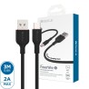 Premium PowerWire 1 Series TPE Charging Data Cable USB to Type-C 3m - Black