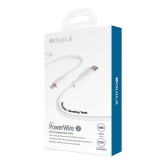 Premium PowerWire 1 Series TPE Charging Data Cable Type-C to Lightning - White