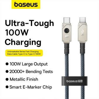 Premium Unbreakable Series Fast Charging Data Cable Type-C to Type-C - White