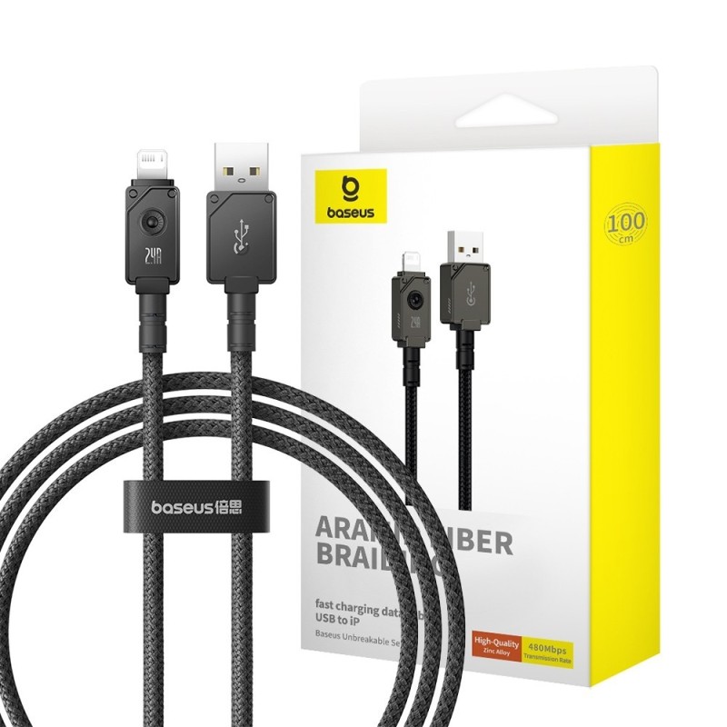 Premium Unbreakable Series Fast Charging Data Cable USB to Lightning - Black