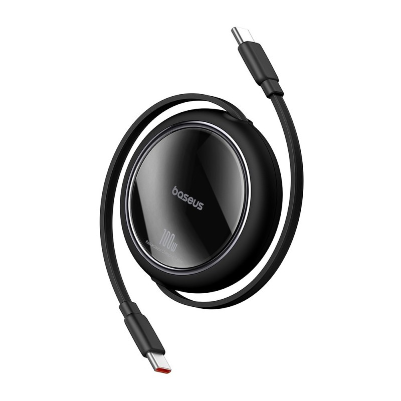 Premium Free2Draw Mini Retractable Charging Cable Type-C to Type-C 100W - Black