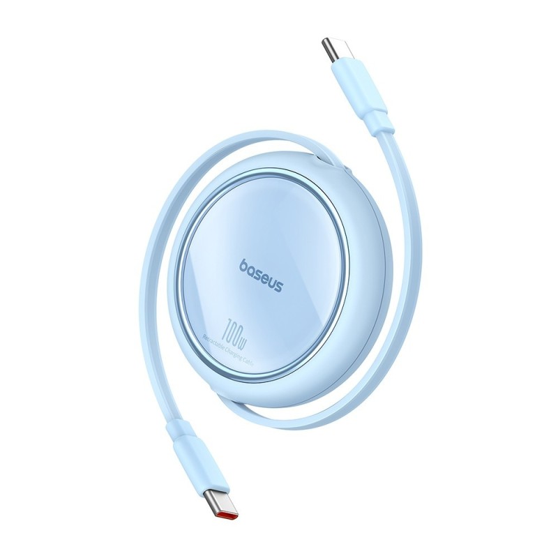 Premium Free2Draw Mini Retractable Charging Cable Type-C to Type-C 100W - Blue