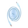 Premium Free2Draw Mini Retractable Charging Cable Type-C to Type-C 100W - Blue