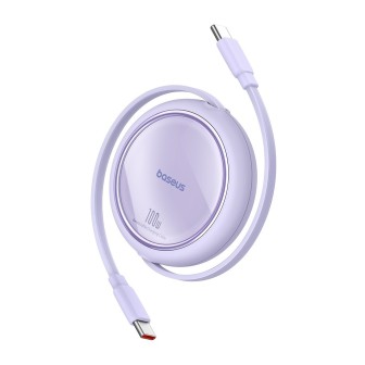 Premium Free2Draw Mini Retractable Charging Cable Type-C to Type-C 100W - Purple