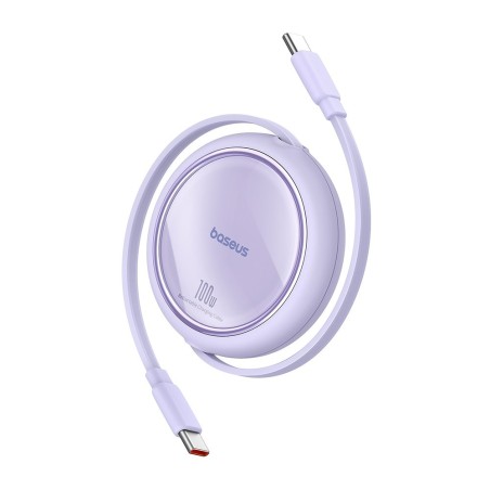Premium Free2Draw Mini Retractable Charging Cable Type-C to Type-C 100W - Purple