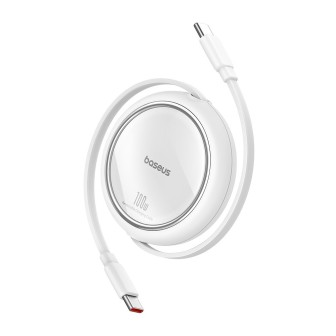 Premium Free2Draw Mini Retractable Charging Cable Type-C to Type-C 100W - White