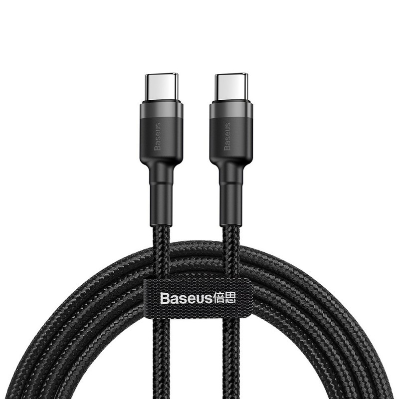 Premium Cafule PD2.0 60W Flash Charging Type-C to Type-C Cable (20V 3A) - Black