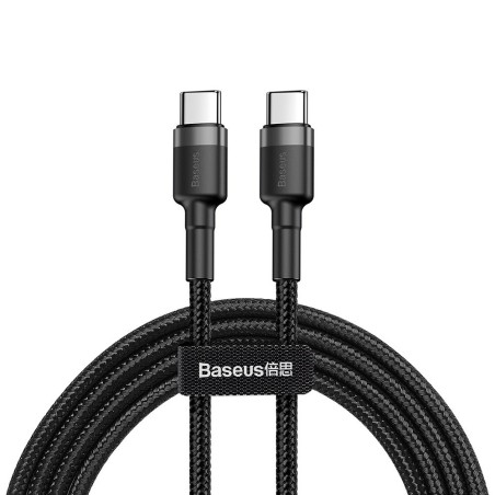 Premium Cafule PD2.0 60W Flash Charging Type-C to Type-C Cable (20V 3A) - Black