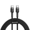 Premium Cafule PD2.0 60W Flash Charging Type-C to Type-C Cable (20V 3A) - Black