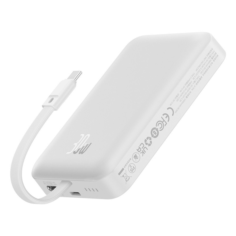 Premium Magnetic Mini Wireless Fast Charge Power Bank Type-C Edition - White