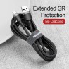 Premium Cafule USB to Type-C Cable 2A 3m for iPhone 15 / 16 Series - Black / Red