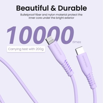 Premium 20V/3A USB-C to Lightning Colorful Charging Cable 1.2m - Yellow