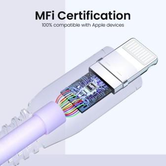 Premium 20V/3A USB-C to Lightning Colorful Charging Cable 1.2m - Yellow