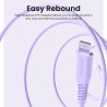 Premium 20V/3A USB-C to Lightning Colorful Charging Cable 1.2m - Purple