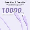 Premium 20V/3A USB-C to Lightning Colorful Charging Cable 1.2m - Purple