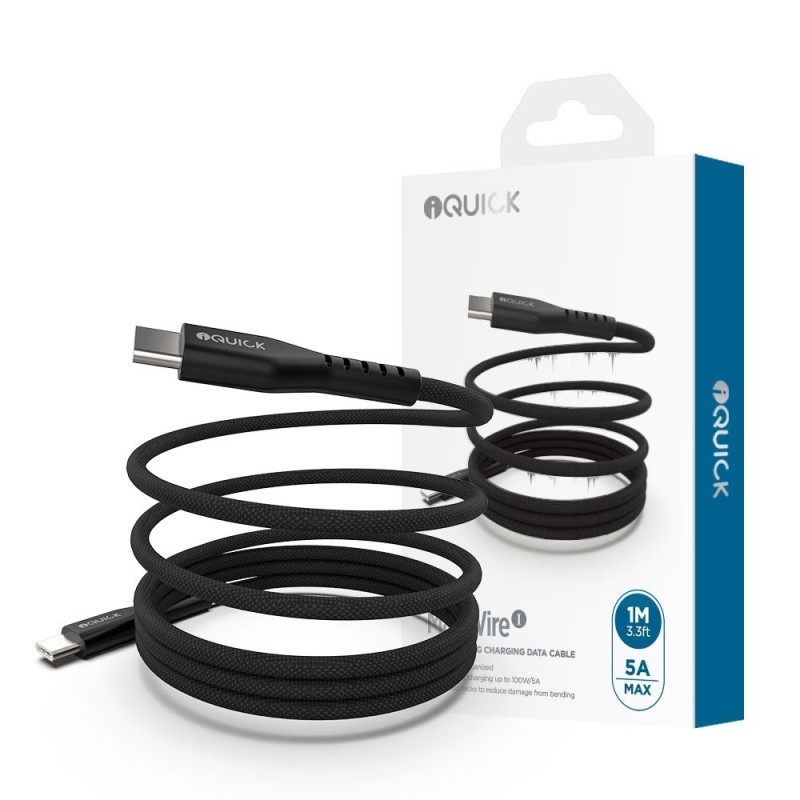 Premium MagWire 1 Series Self-winding Charging Data Cable 100W/5A 1m for - Black