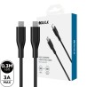 Premium PVC USB-C to USB-C Fast Charging Cable 0.3M for iPhone Series - White