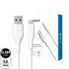 Premium PVC USB-A to USB-C Fast Charging Cable 0.3M - White | Australia