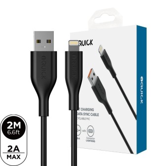 Premium PVC USB-A to Lightning Fast Charging Cable 2M